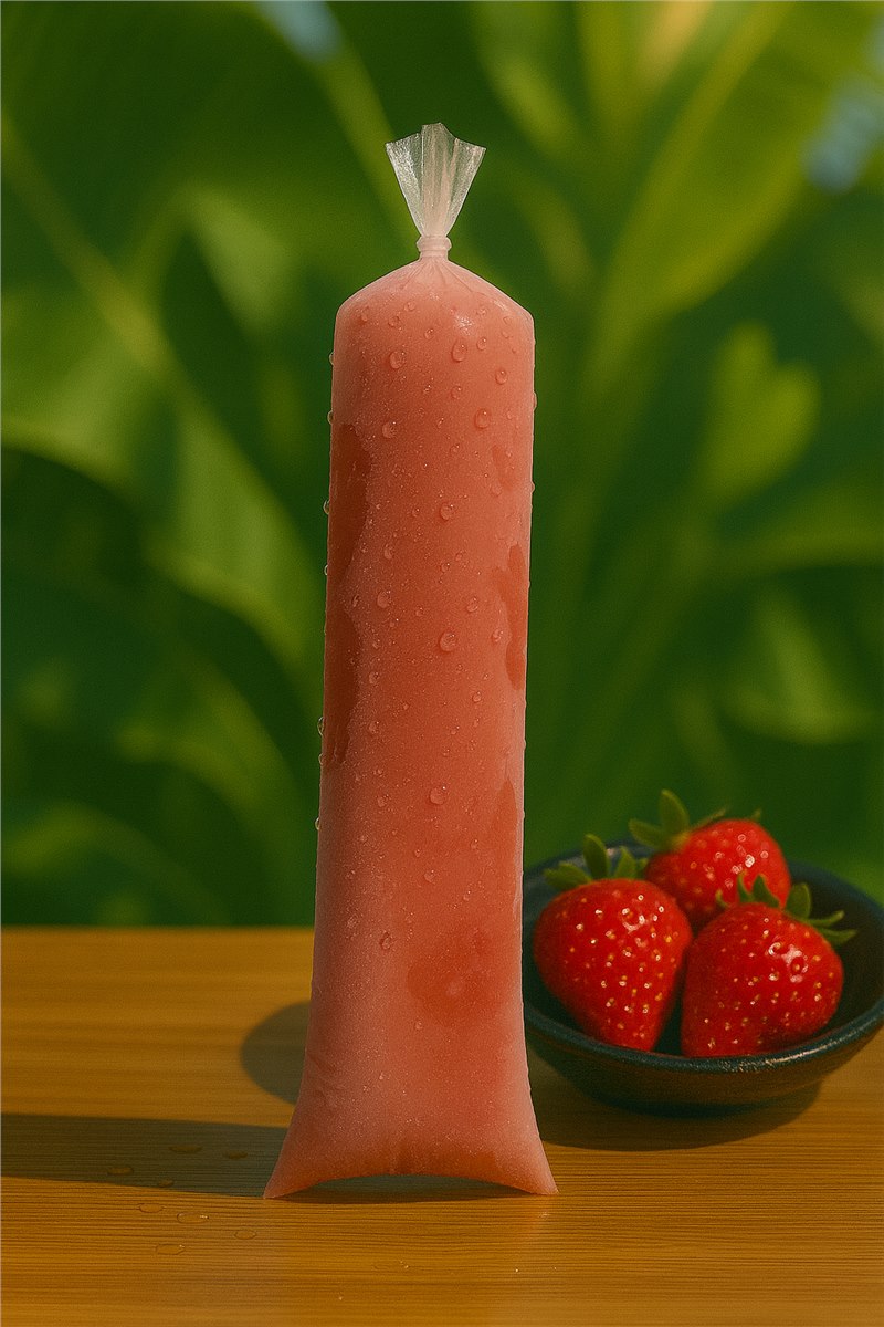 Sacolé sabor Morango ao Leite